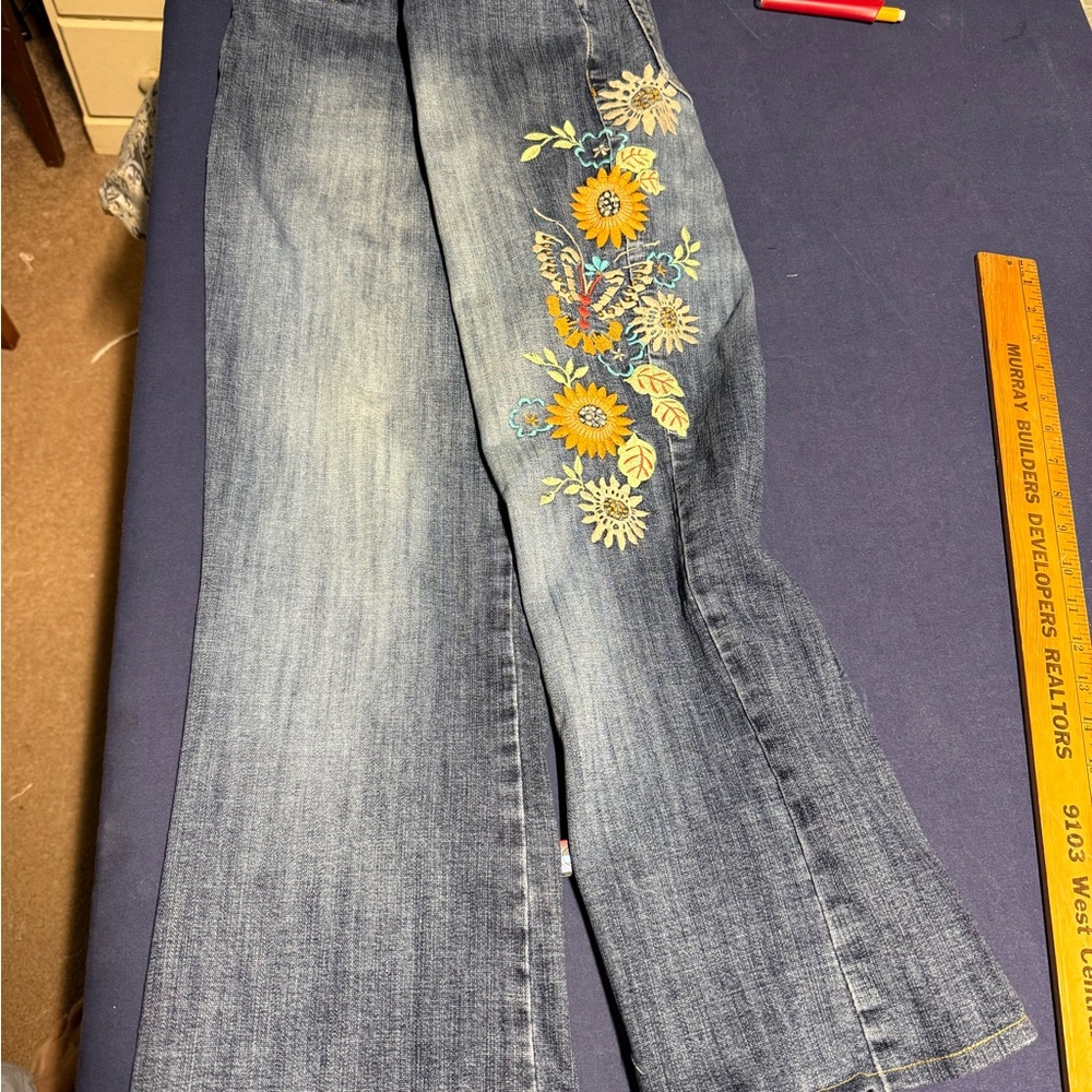Embroidered MU Blue Jeans